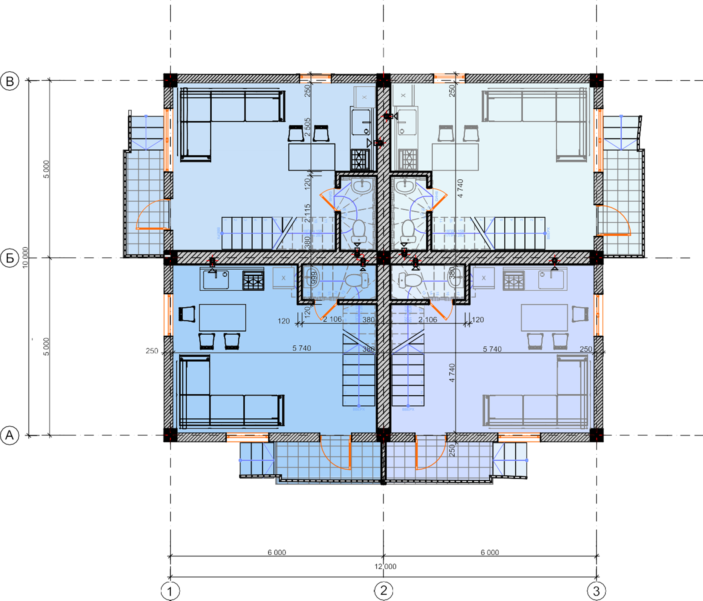 План апартаментов с патио